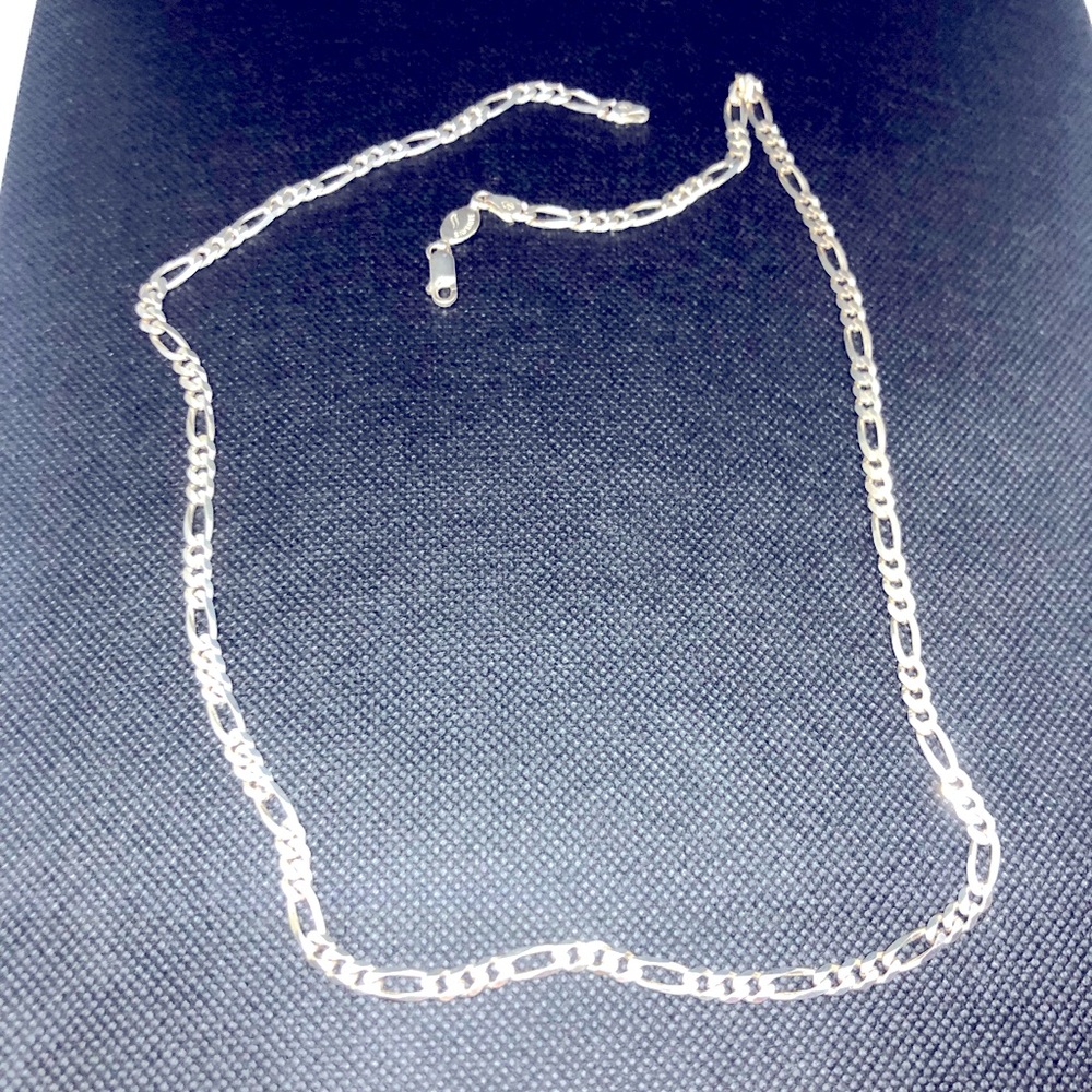 22’ Inch STERLING SILVER FIGARO LINK NECKLACE